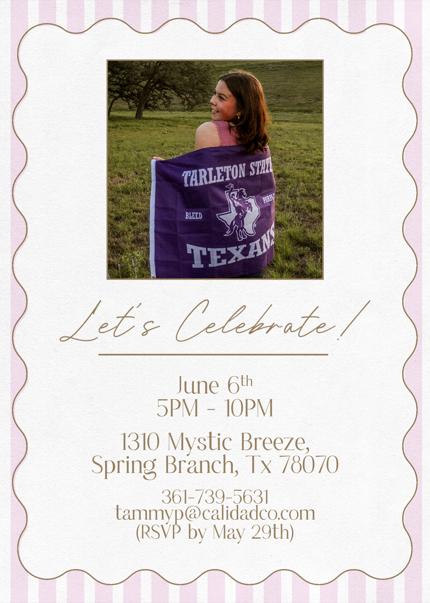 Graduation invitation — back